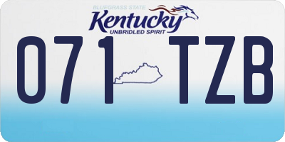 KY license plate 071TZB