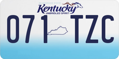 KY license plate 071TZC