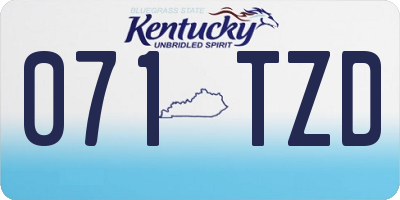 KY license plate 071TZD