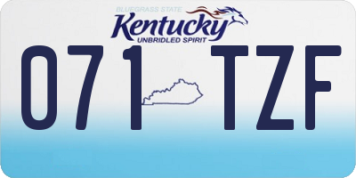 KY license plate 071TZF