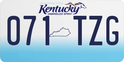 KY license plate 071TZG