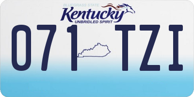 KY license plate 071TZI