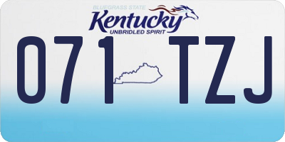 KY license plate 071TZJ