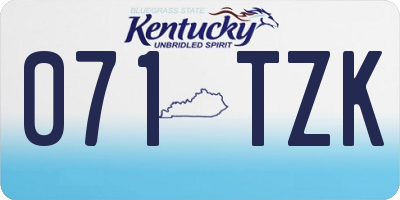 KY license plate 071TZK