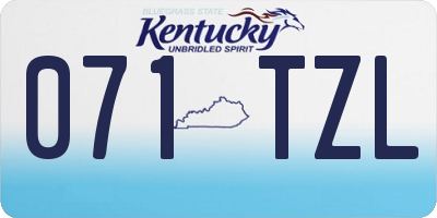 KY license plate 071TZL