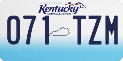 KY license plate 071TZM