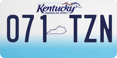 KY license plate 071TZN