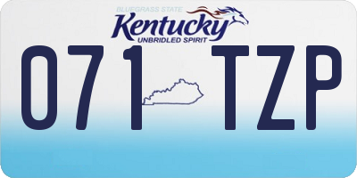KY license plate 071TZP