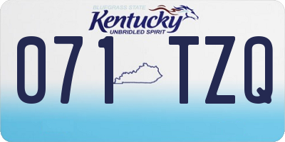 KY license plate 071TZQ
