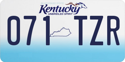 KY license plate 071TZR