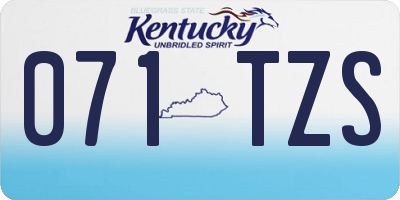 KY license plate 071TZS