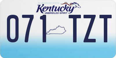 KY license plate 071TZT