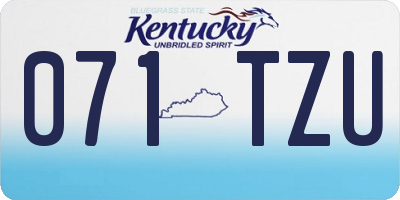 KY license plate 071TZU