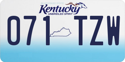 KY license plate 071TZW