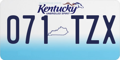 KY license plate 071TZX