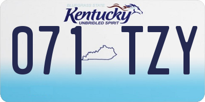 KY license plate 071TZY