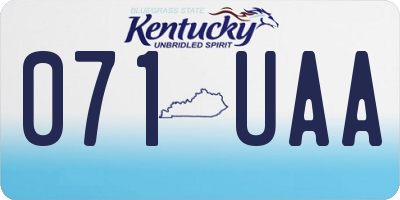 KY license plate 071UAA