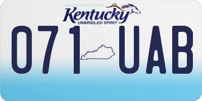KY license plate 071UAB