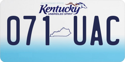 KY license plate 071UAC