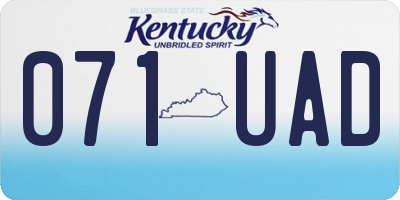 KY license plate 071UAD