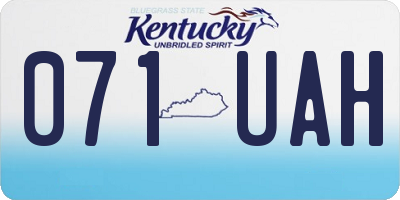 KY license plate 071UAH