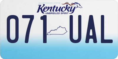 KY license plate 071UAL