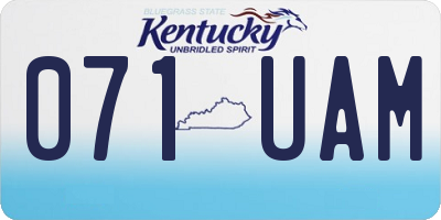 KY license plate 071UAM