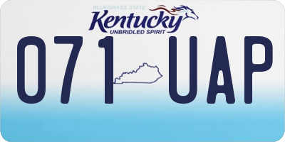 KY license plate 071UAP