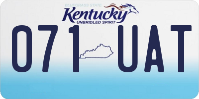 KY license plate 071UAT