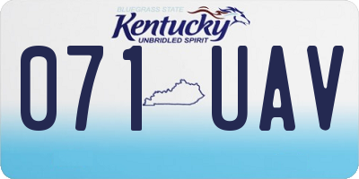 KY license plate 071UAV