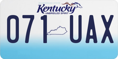 KY license plate 071UAX