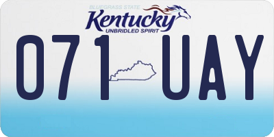 KY license plate 071UAY