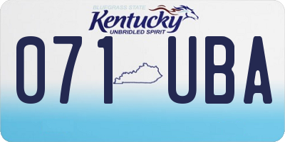 KY license plate 071UBA