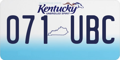 KY license plate 071UBC