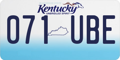 KY license plate 071UBE