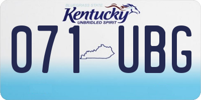 KY license plate 071UBG
