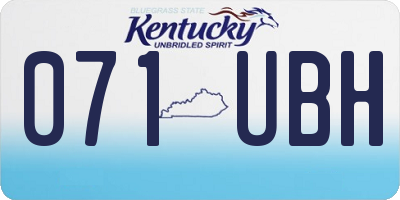 KY license plate 071UBH