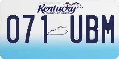 KY license plate 071UBM