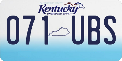 KY license plate 071UBS