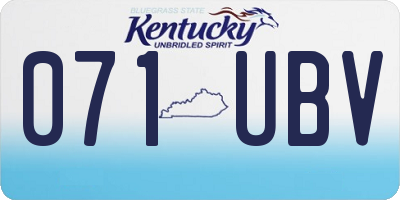 KY license plate 071UBV