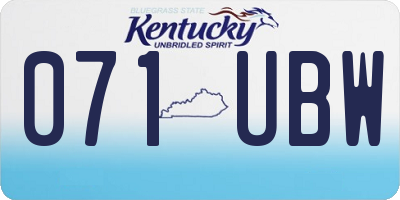 KY license plate 071UBW