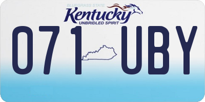 KY license plate 071UBY