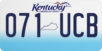 KY license plate 071UCB