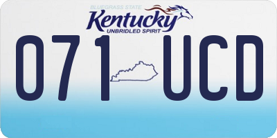 KY license plate 071UCD