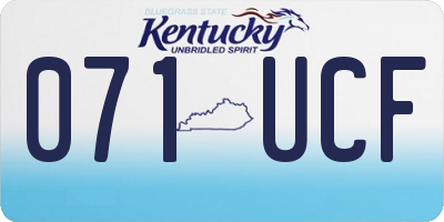 KY license plate 071UCF