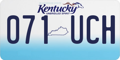 KY license plate 071UCH