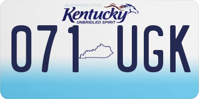 KY license plate 071UGK