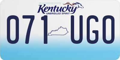 KY license plate 071UGO