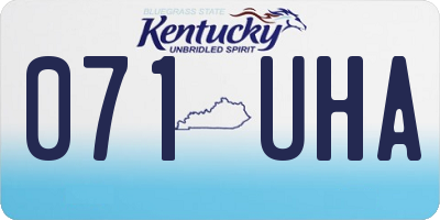 KY license plate 071UHA