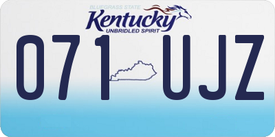 KY license plate 071UJZ